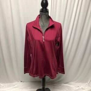 Storm Creek Activewear Sweatshirt Womens Size Large Burgundy Partial Zip Jacket